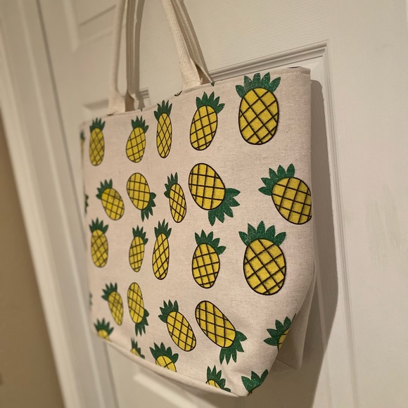 Pineapple Tote, Pineapple Bag, Large Pineapple Tote, Double Handles, Summer Bag - Picture 5 of 11